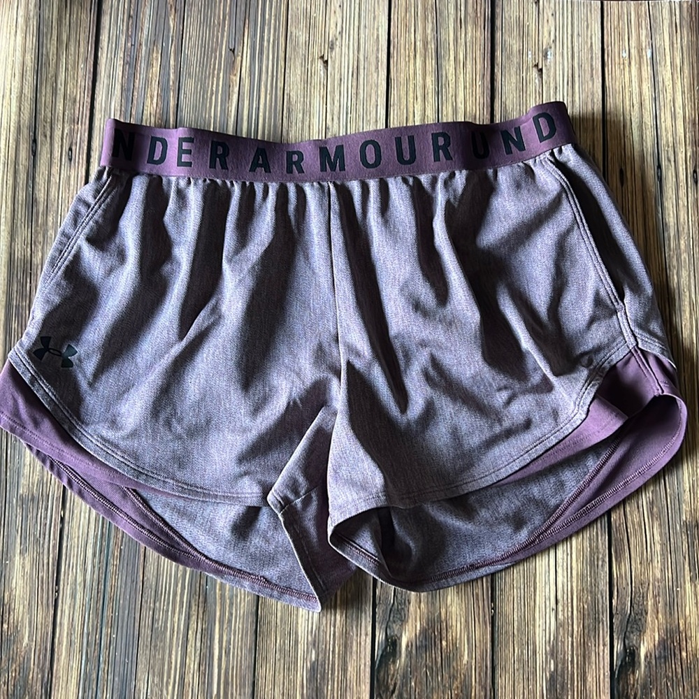 Under Armour Unlined Purple Athletic Shorts L